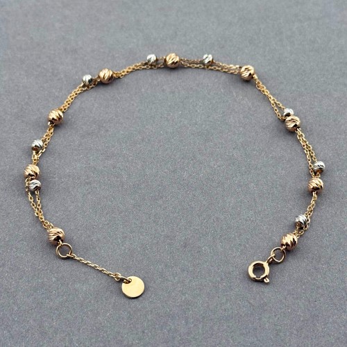 Золотий браслет з алмазними кульками. Артикул: 010384