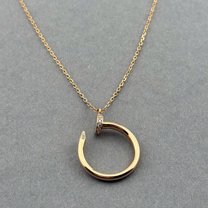 Золоте кольє Цвях з фіанітами. Артикул: 010395