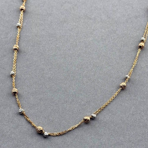 Золоте кольє з алмазними кульками. Артикул: 010383