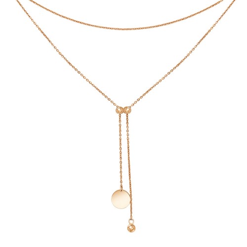 Золоте кольє з кульками та монеткою. Артикул: 010504