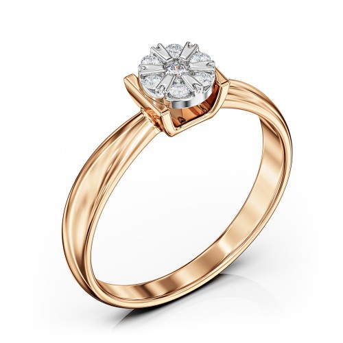 Золота каблучка з діамантом. Артикул: 010398