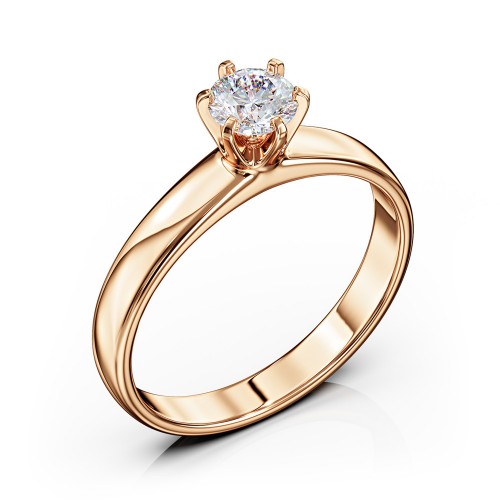 Золота каблучка з діамантом. Артикул: 414047