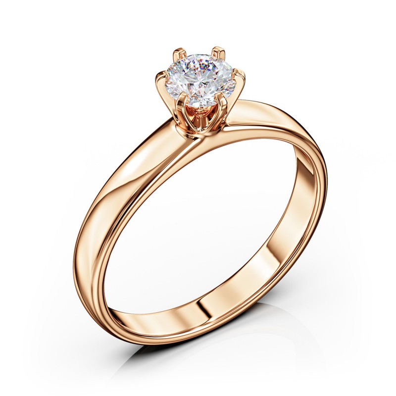 Золота каблучка з діамантом. Артикул: 414047