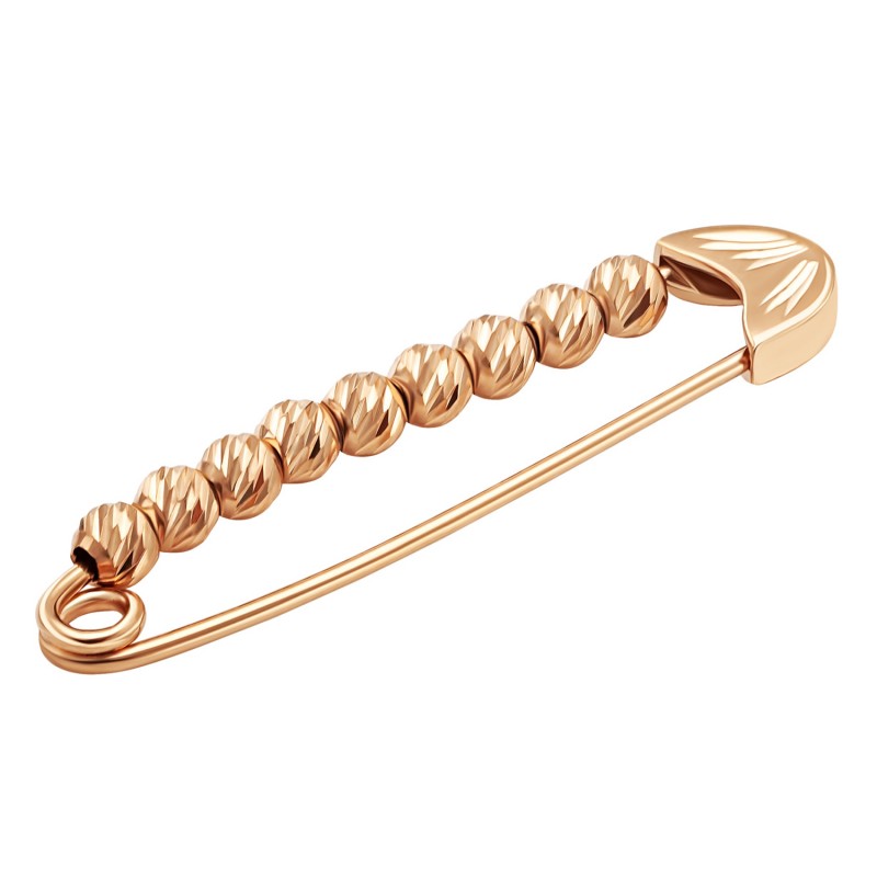 Золота шпилька з алмазними кульками. Артикул: 010450