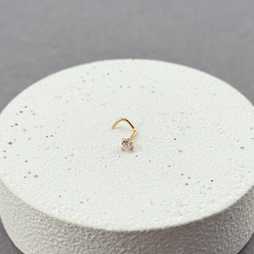 Золотой пирсинг с фианитом. Артикул: 007390