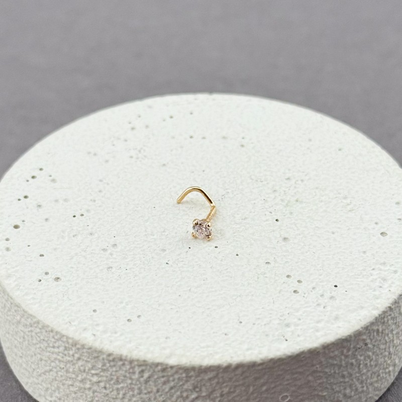 Золотой пирсинг с фианитом. Артикул: 007390