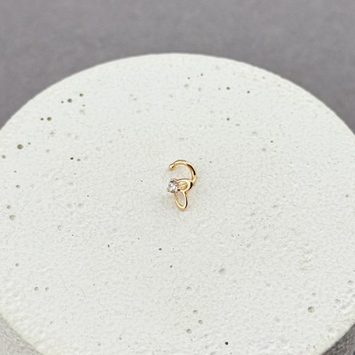 Золотой пирсинг с фианитом. Артикул: 007395