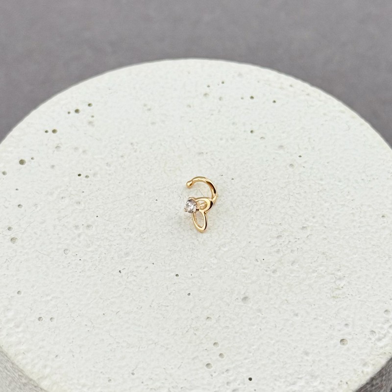 Золотой пирсинг с фианитом. Артикул: 007395