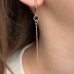 Золотые сережки-подвески с агатом. Артикул: 004634 Золотые сережки-подвески с агатом. Артикул: 004634