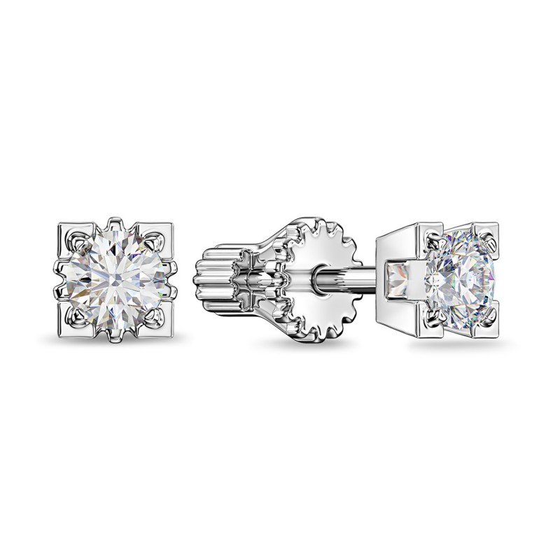 Золоті сережки-пусети з діамантами. Артикул: 055087В