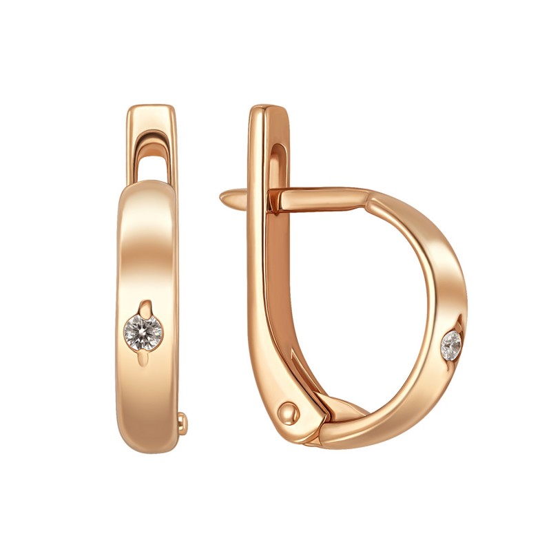 Золоті сережки з фіанітами. Артикул: 010446