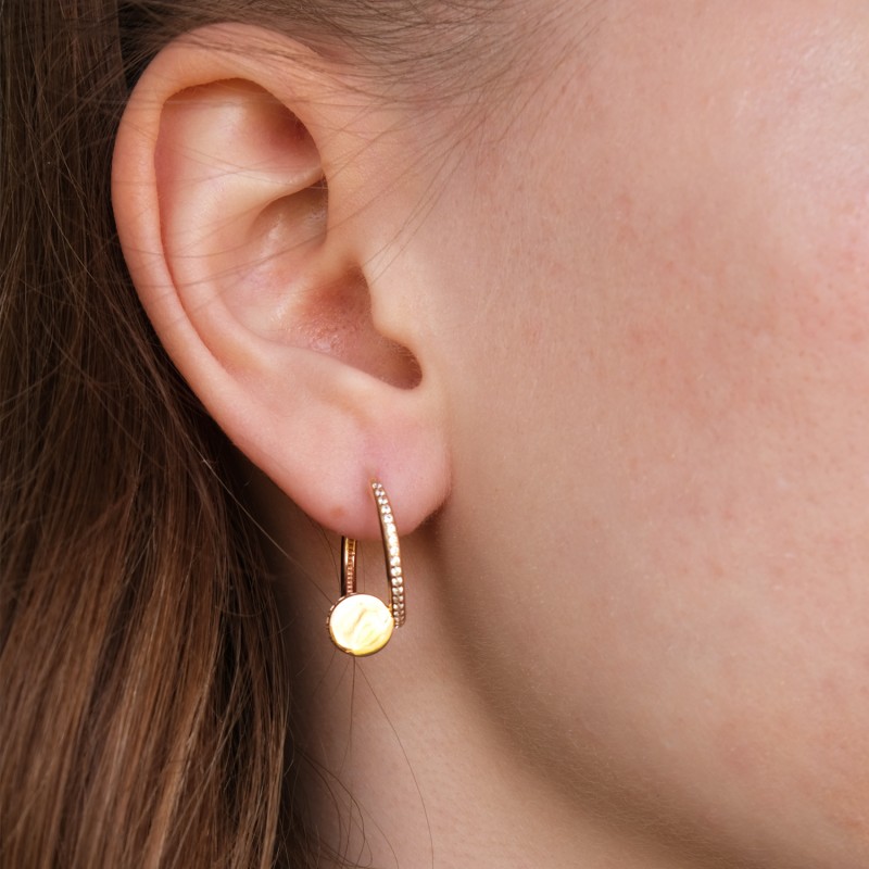 Золоті сережки Цвяхи з фіанітами. Артикул: 008896