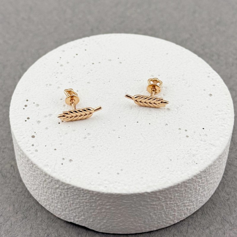 Золотые серьги-пусеты Колосок. Артикул: 010673